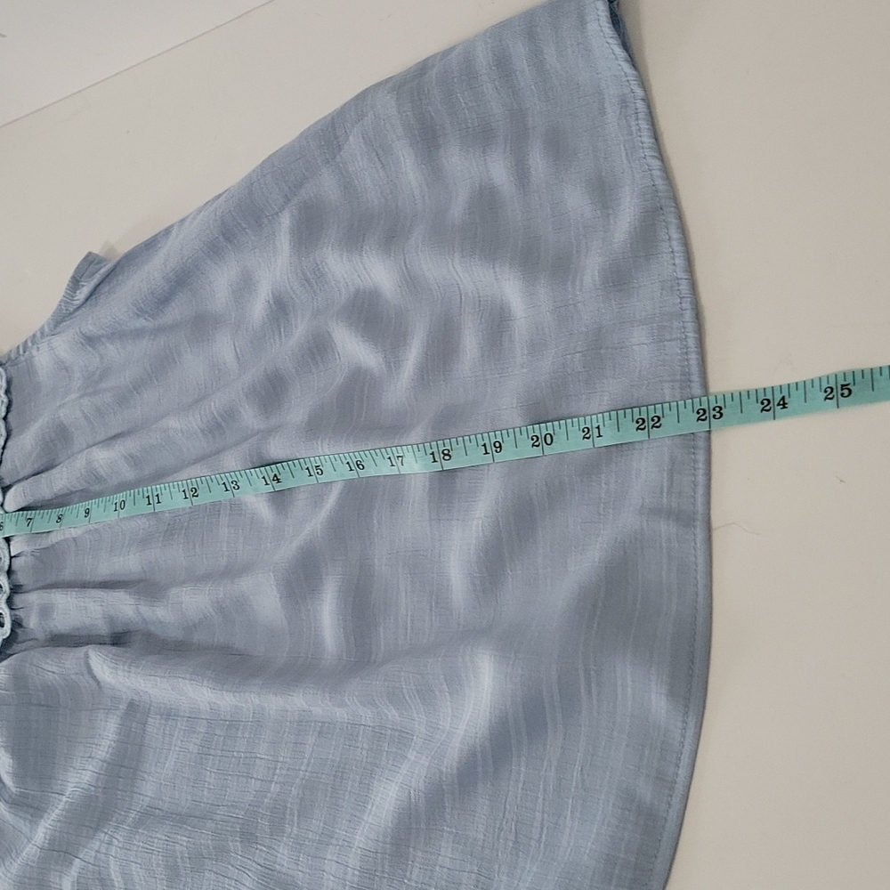 Anthropologie Flower and Feather  blue eyeler lace neck top twomen's size small - Picture 10 of 11